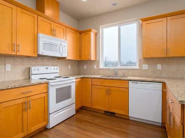 Kitchen cabinets before refinishing