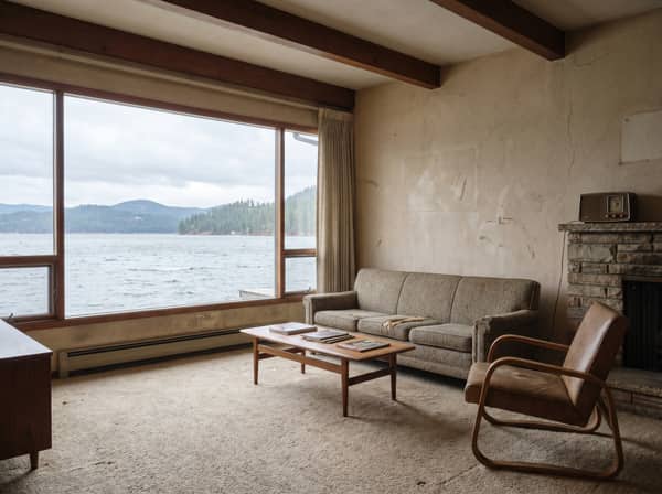 Living room before accent wall